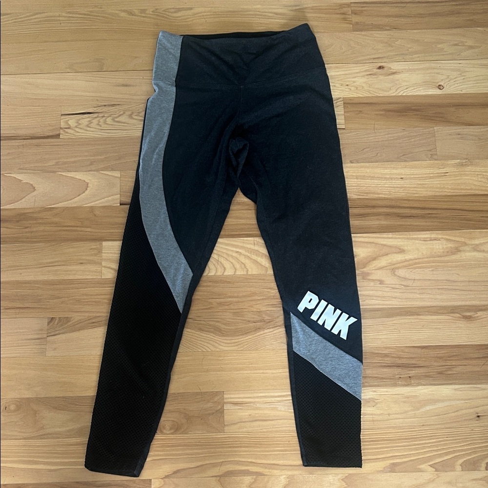 PINK Victoria's Secret Black and Gray Leggings